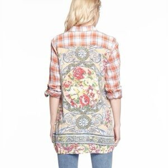 aratta silent journey Tops - Aratta silent Journey tunic blouse floral embellished shirt size M